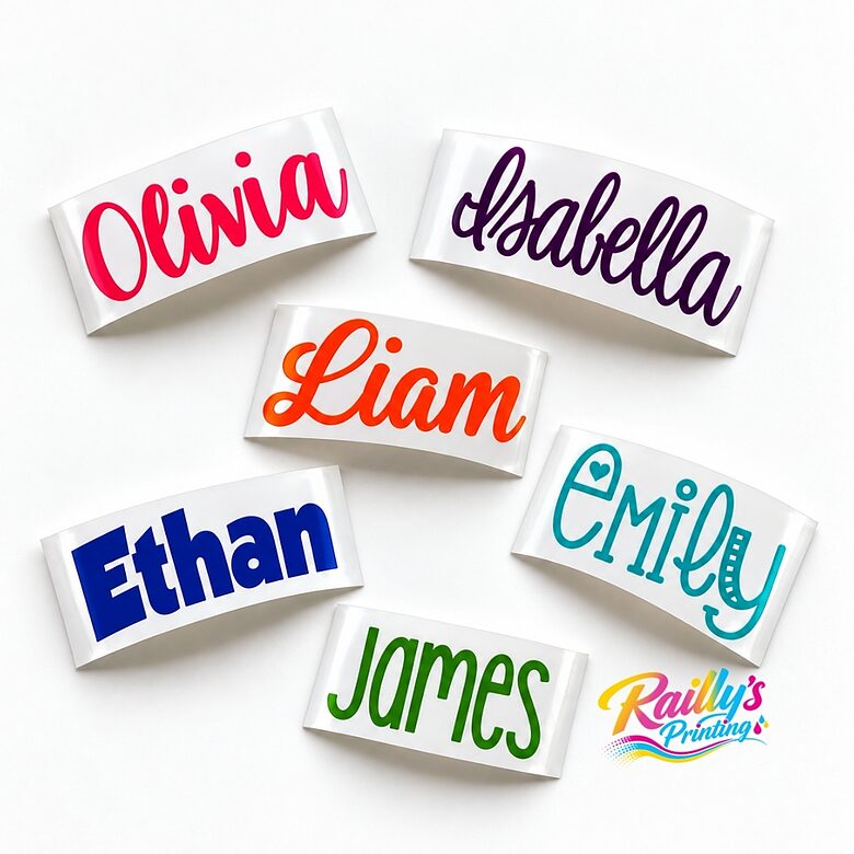 Vinyl name sticker