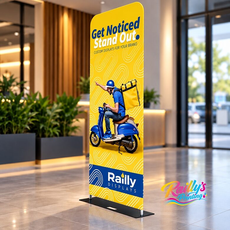 Double sided tension banner