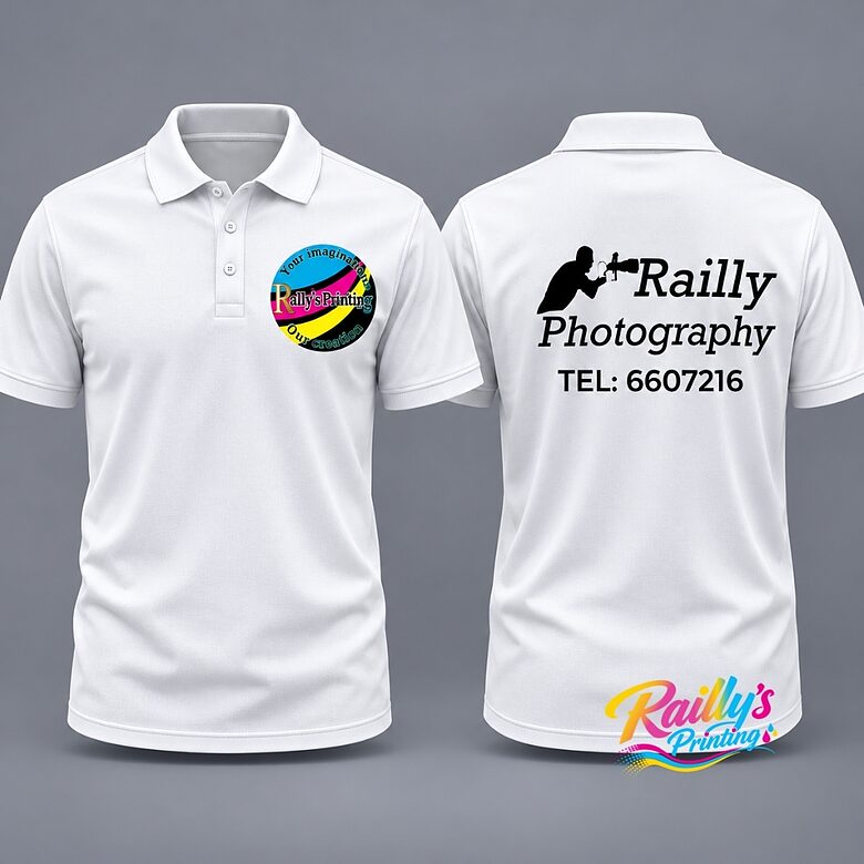 Polo shirt front logo & back