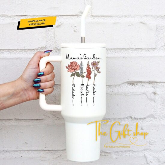 White Stanley style 40 oz. tumbler