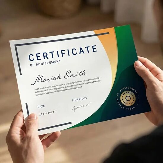 Certificate A4
