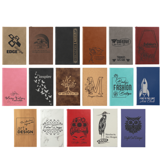  Unlined Journal with Faux Leather Cover (5 1/4" x 8 1/4")