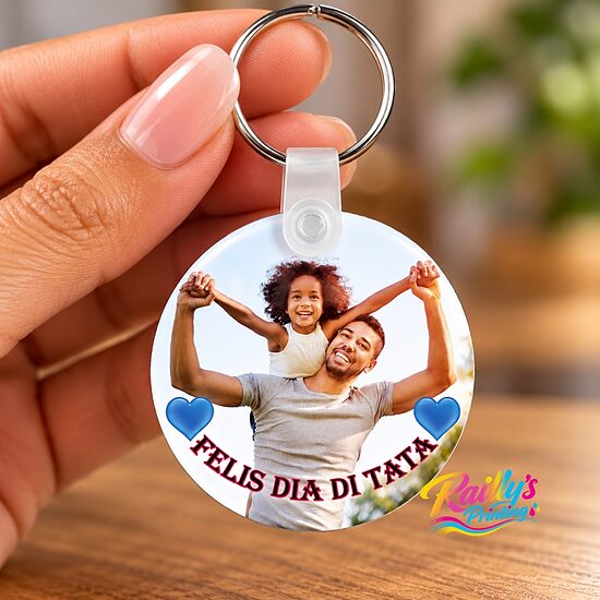 ChromaLuxe® metal High Gloss 2" Round keychain