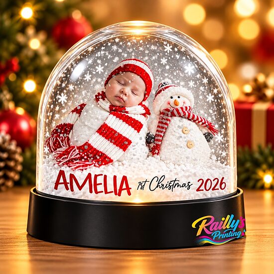 Christmas snow globes with photo