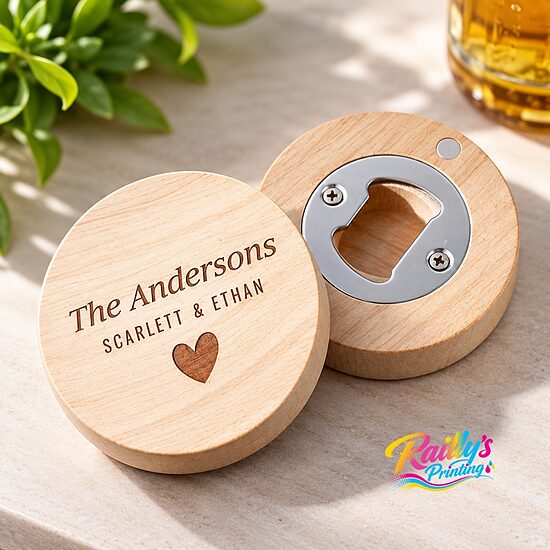  Round Wooden Bottle Opener