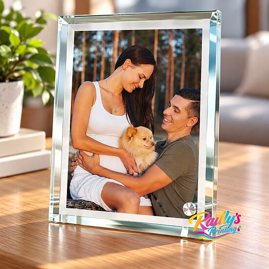 Crystal glass photo frame