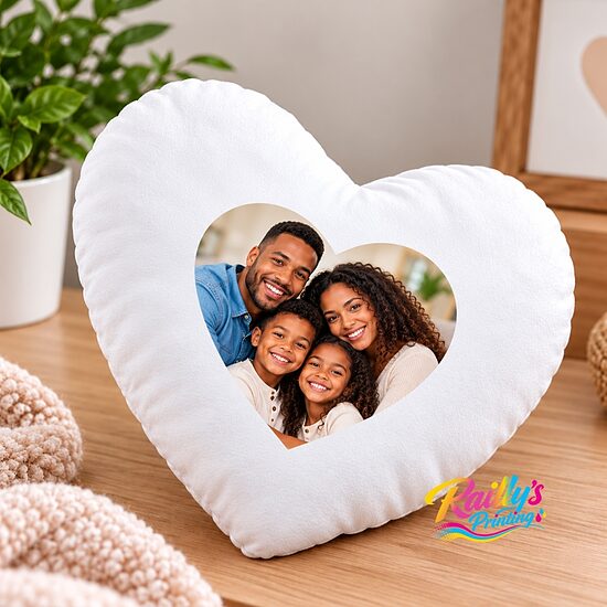 Heart pillow with photo