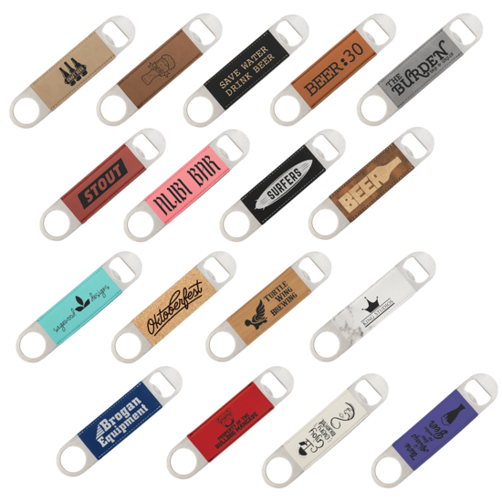 Bottle Opener with Faux Leather Grip