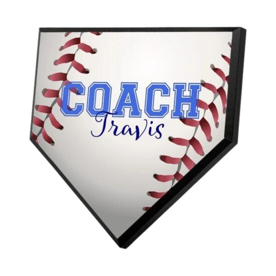 Large Home Plate Plaque with Black Edge (10" x 10")