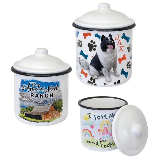 Enamel cannister with lid