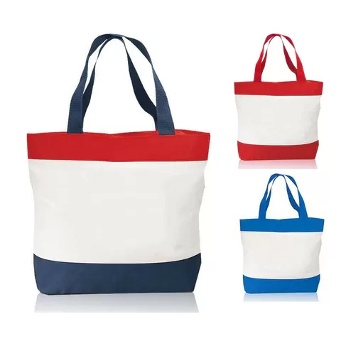 Zipper Beach Tote Bag