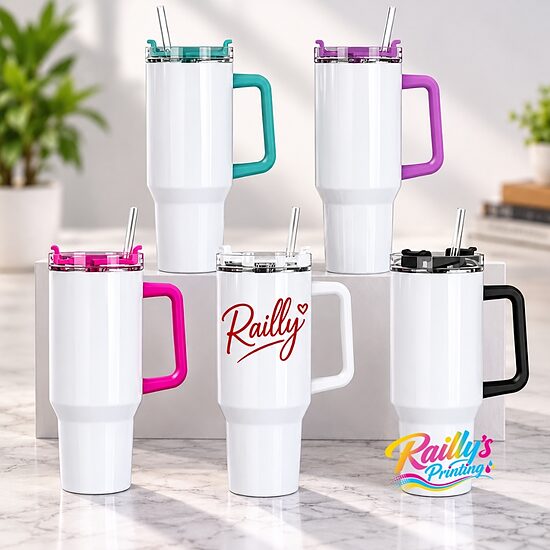 Color handle tumbler 40 oz.