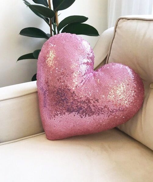 Heart bling pillow