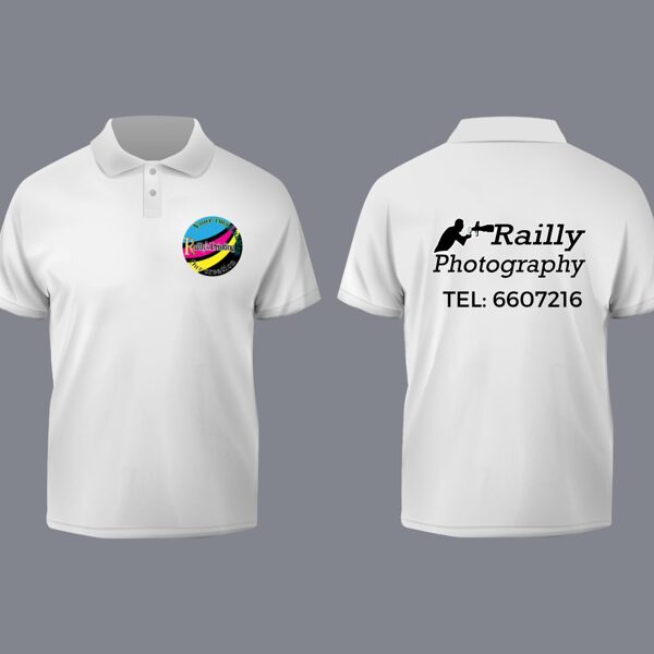 Polo shirt front logo & back